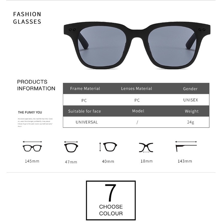 Kính mắt thời trang gọng V, kính mắt Unisex nhiều màu siêu rẻ