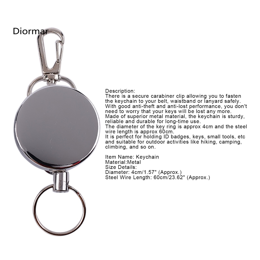 Móc Khóa Dây Kim Loại 4cm Có Thể Thu Gọn Chống Thất Lạc Cho Leo Núi