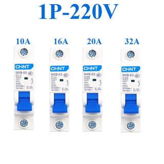 Aptomat 1P 2P AC 220V CHINT 10A đến 63A át tép cb mcb bảo vệ chống ngắn mạch quá tải