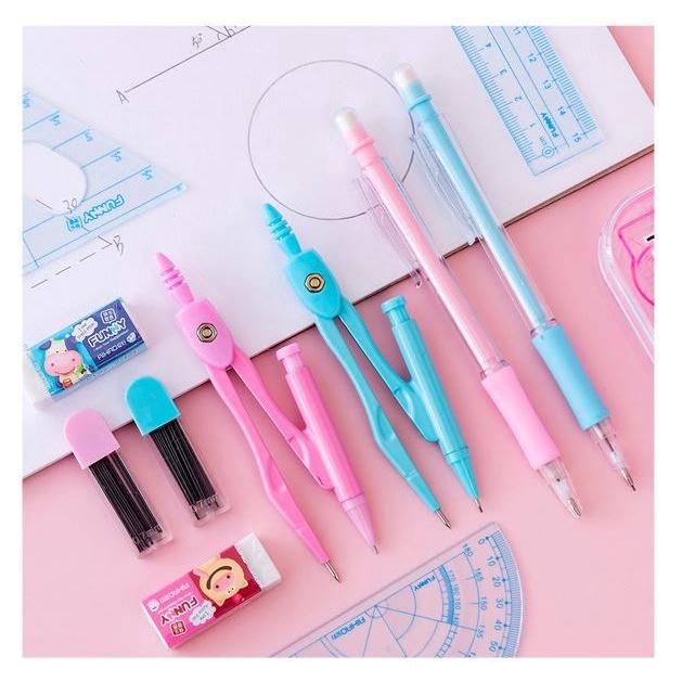 Bộ eke compa bút chì 8 món Aihao 7701