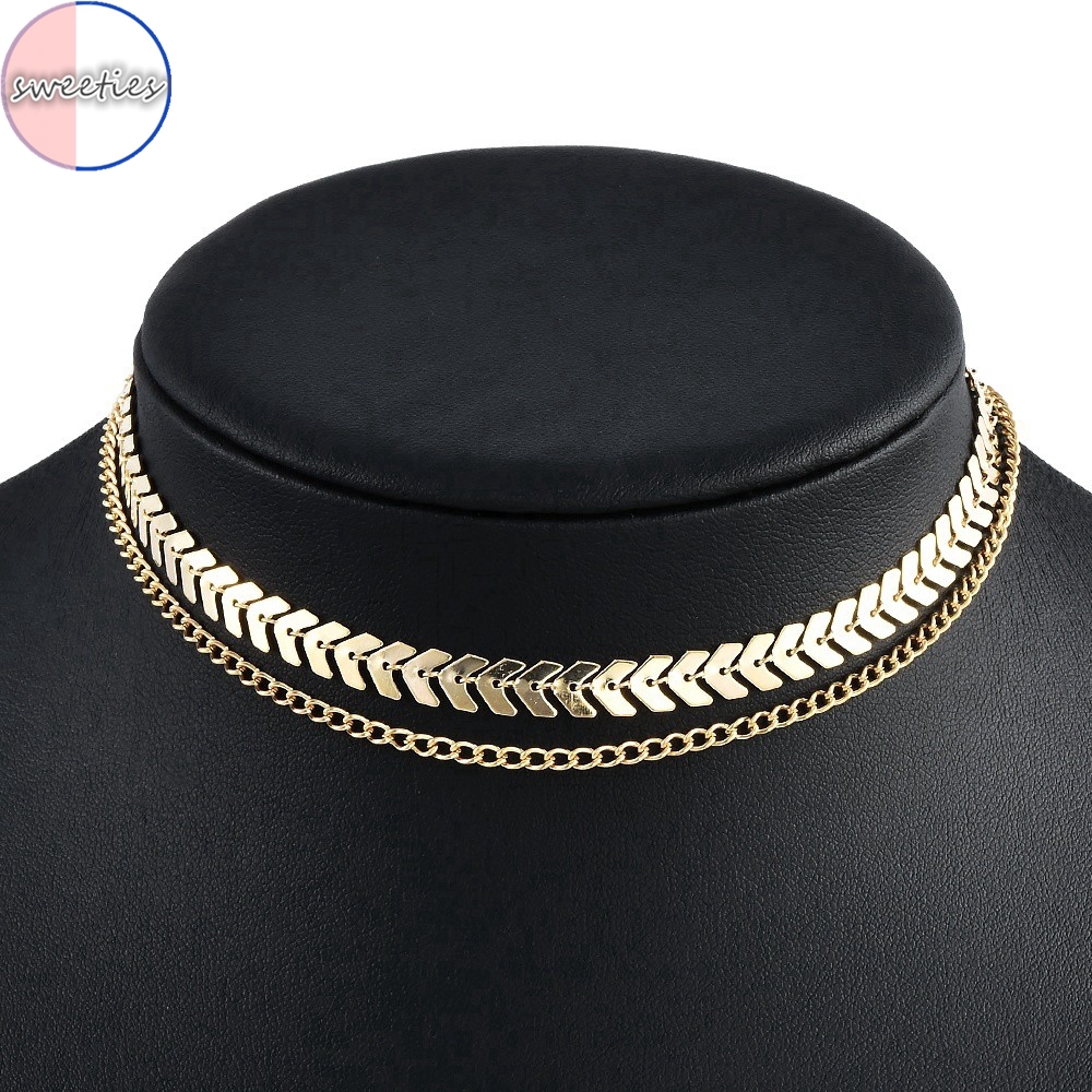 Vòng cổ choker nhiều lớp kiểu dáng đơn giản thời trang cho nữ