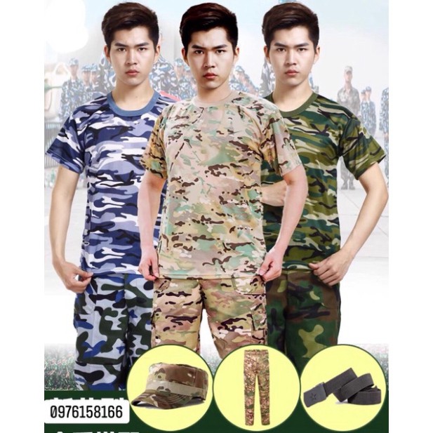 Bộ Quần Áo Lính Hàng Nhập Cao Cấp Bao Gồm Thắt Lưng và Mủ Đi Kèm (Hàng ORDER)
