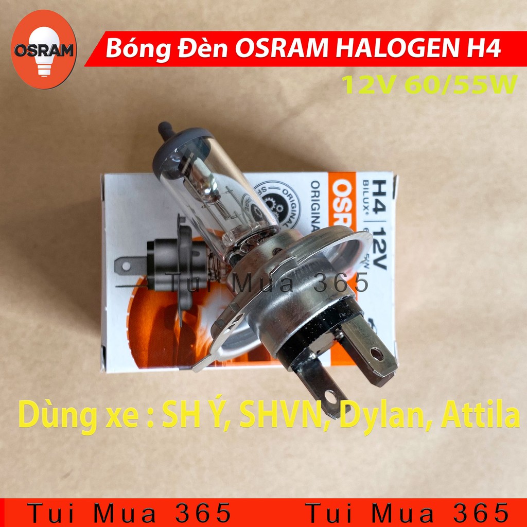 Bóng đèn HALOGEN OSRAM H4 SH ý, SHVN, Dylan, Attila - 100% Hàng chính hãng