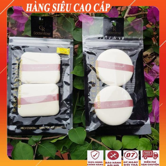 [ FreeShip - BÁN TRI ÂN ] Sét 2 cái Bông mút trang điểm cao cấp siêu mềm mịn/ Mút tán kem nền, lót, BB, CC golden rose