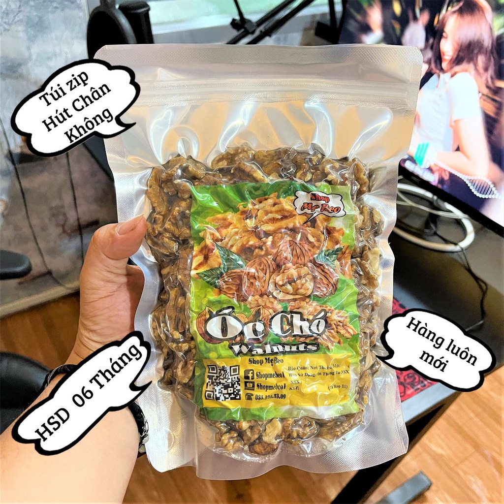 Nhân hạt óc chó Mỹ hữu cơ tươi tách Sạch Vỏ 500g