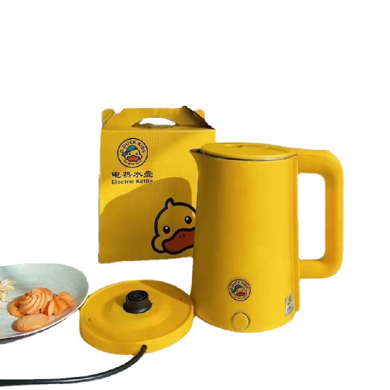 Ấm Đun Nước Siêu Tốc Tự Động Bằng Thép Không Gỉ Hình Vịt Vàng