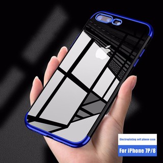 For iPhone 7/8 6Plus/6sPlus 6/6S Soft TPU Hybrid Plating Transparent Phone Case