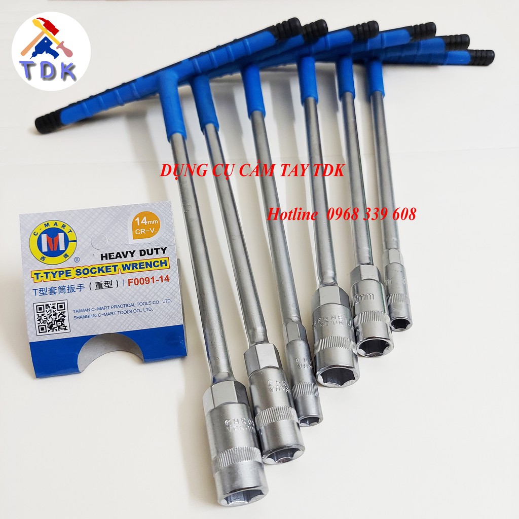 Cần chữ T đủ cỡ từ 8~19mm C-Mart F0091, tay vặn chữ T chất lượng cao