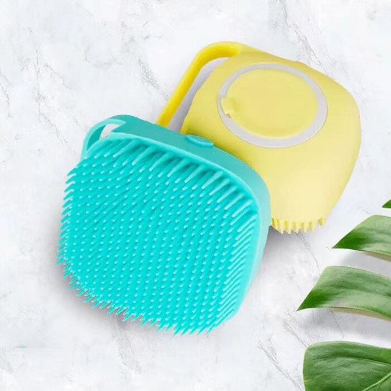 Bông tắm Silicon Có Ngăn Đựng Xà Bông Hình Vuông