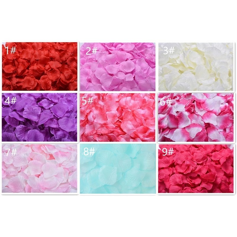 100 Cánh hoa hồng giả 5x5cm nhiều màu sắc trang trí tiệc cưới