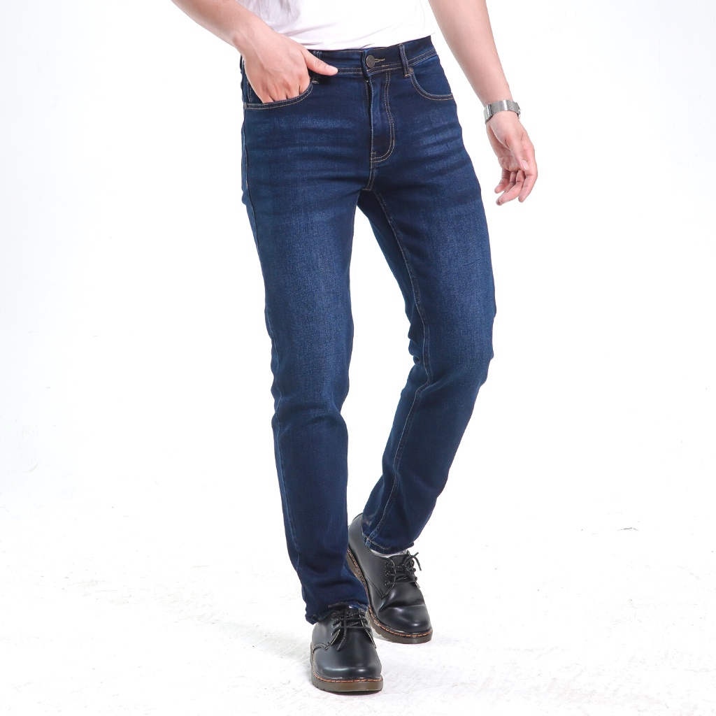 Quần Jean Nam H90, Ống Côn Dáng Ôm Slimfit, Chất Bò Co Giãn Vận Động Thoải Mái, Vải Mềm Mịn, Bền Màu HTRJ004