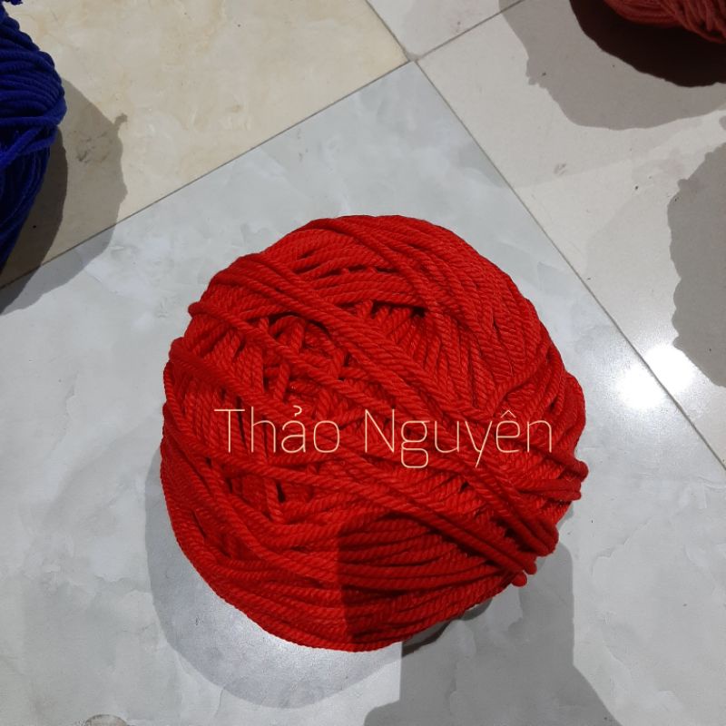 200g- 500g Dây thừng đan macrame , dây cotton xoắn 3.- 3mm. FULL COLOR