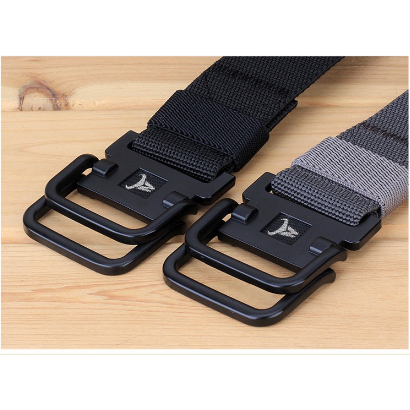 Dây nịt vải dù thắt lưng vải canvas nylon belt full black dây co dãn đầu nịt sơn đen dài khóa đôi vòng lặp D | BigBuy360 - bigbuy360.vn