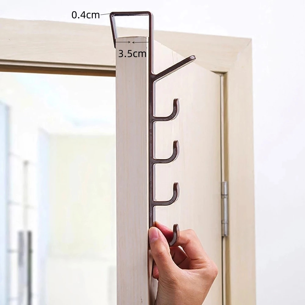 Móc Treo Đồ 5 Móc Nhỏ Gọn Nhẹ Đa Năng Màu Trơn Gắn Sau Cánh Cửa / Tủ Quần Áo / Nhà Bếp / Phòng Tắm