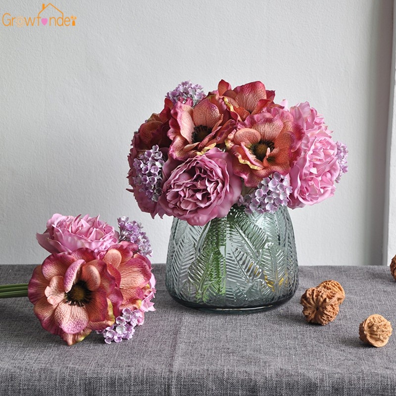 Bó hoa mẫu đơn nhân tạo phong cách Bắc Âu dùng để trang trí nhà