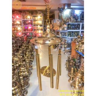 Chuông gió phong thủy 6 ống bằng đồng 100% cỡ to- chuông gió treo cửa