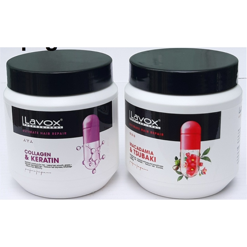 Kem hấp dầu ủ tóc Lavox maca tsubaki phục hồi tóc hư tổn nặng Collagen & Keratin Lavox