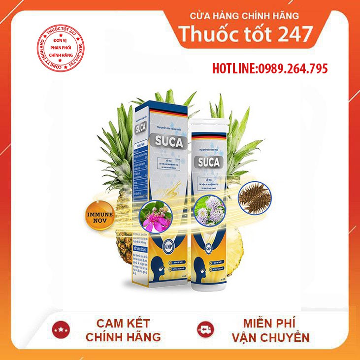 ✅ Viên Sủi SUCA - Công Nghệ ĐỨC hỗ trợ điều trị , Giúp cải thiện viêm mũi, viêm xoang , Tuýp 20 viên, ALIFACO