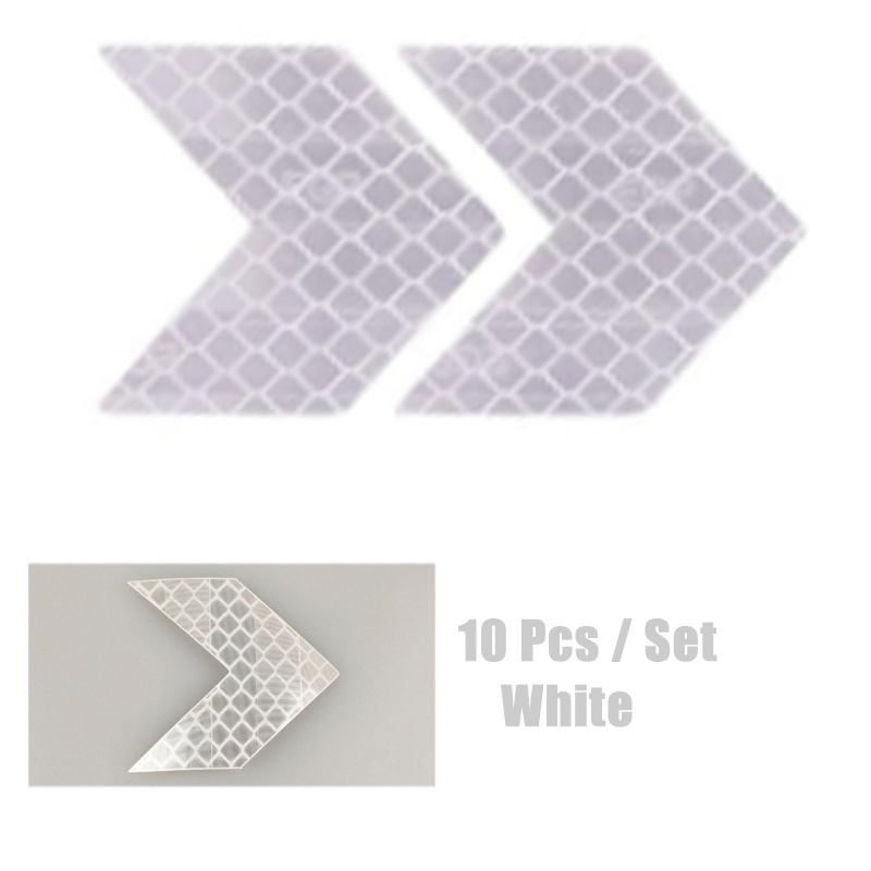 Bộ 10 Miếng Dán Phản Quang Hình Mũi Tên Trang Trí Cản Xe Hơi