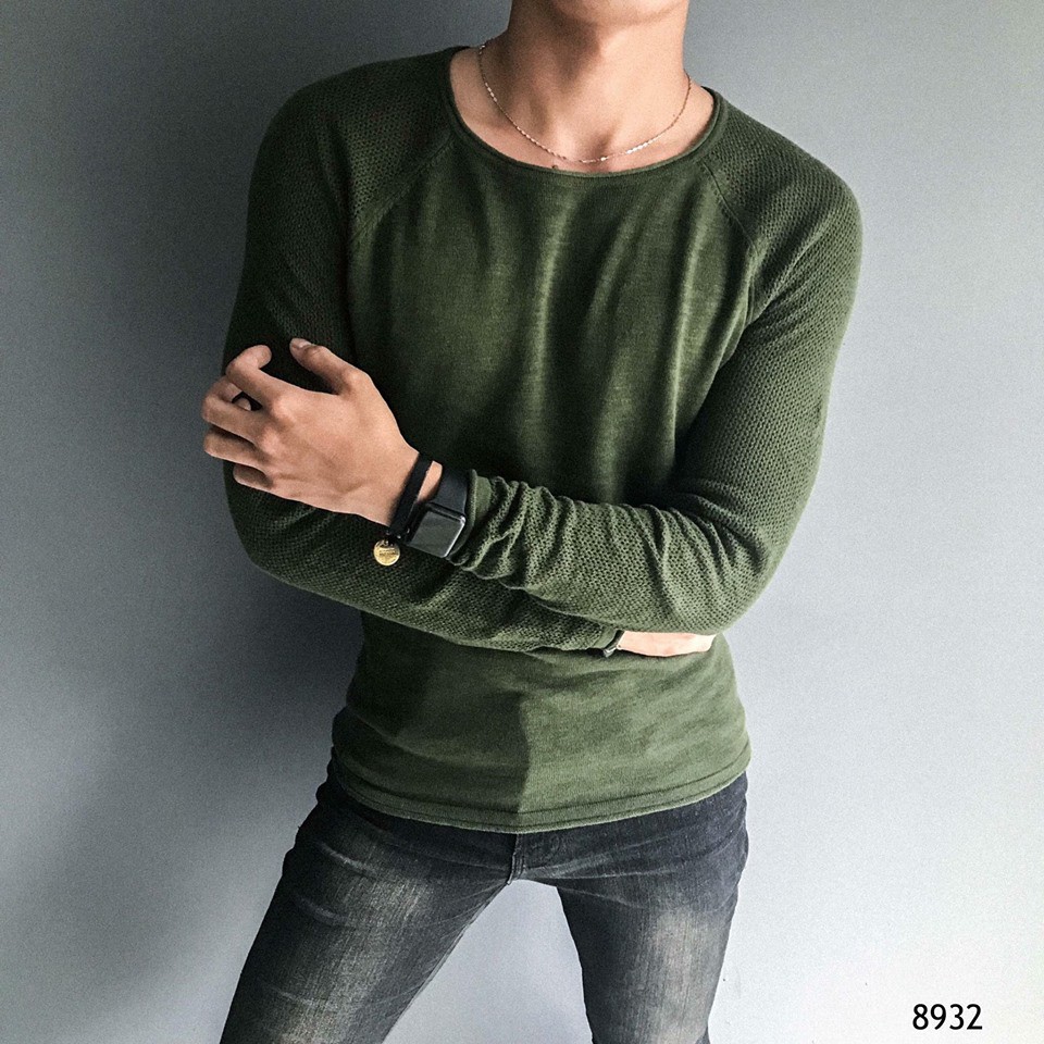 Áo len lưới màu trơn