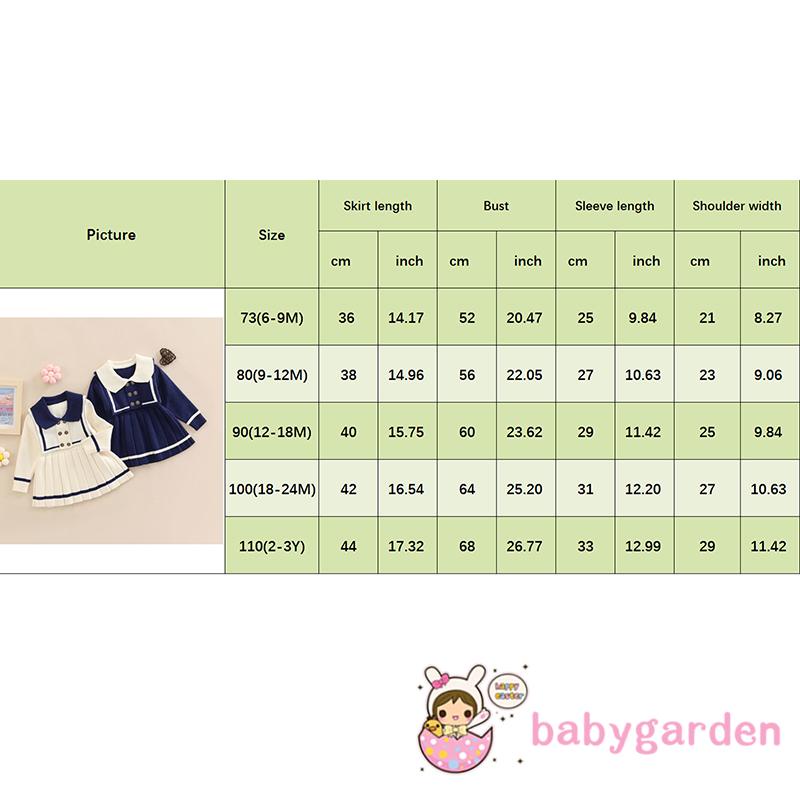 Áo Liền Quần Dài Tay Cổ Thủy Thủ Màu Sắc Tương Phản Cho Bé Gái 6 Tháng-3 Tuổi