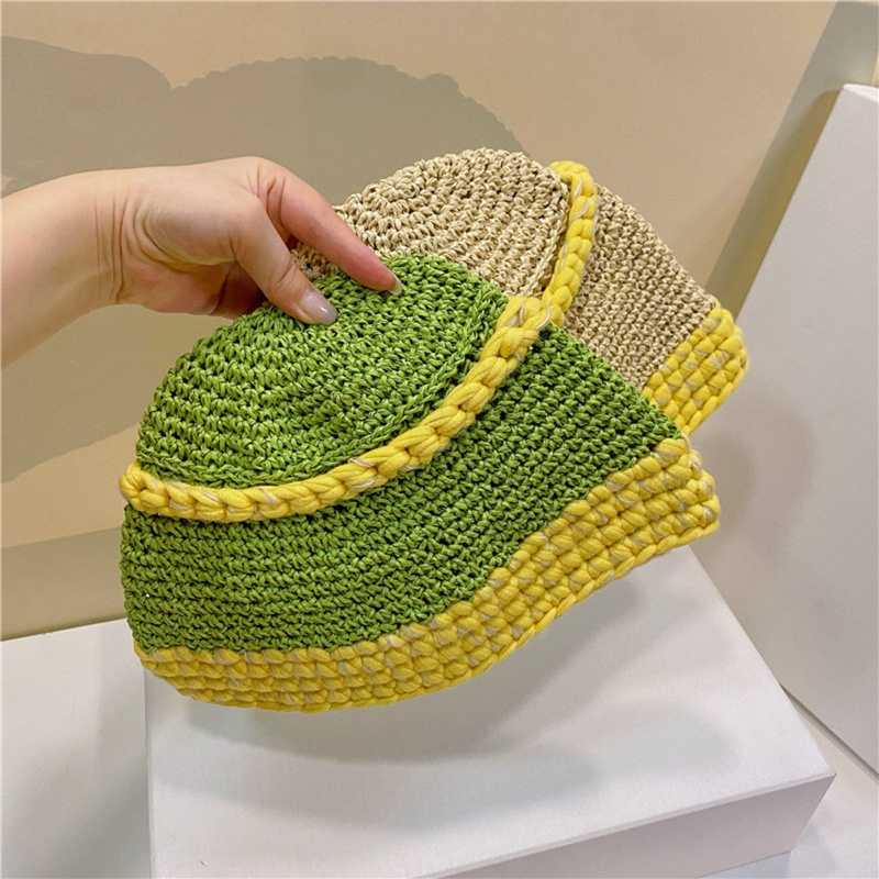 Nón Tai Bèo Đan Len Vành Rộng Màu Sắc Xinh Xắn Thời Trang Xuân Hè Cho Nữ