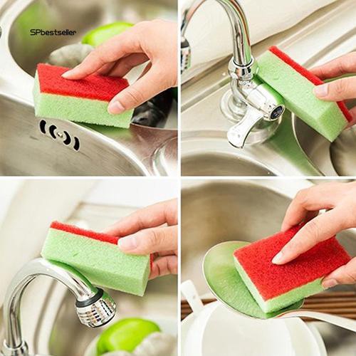 10 miếng mút rửa chén đĩa thiết kế 1 mặt nhám tiện dụng kích thước 7x10x3cm