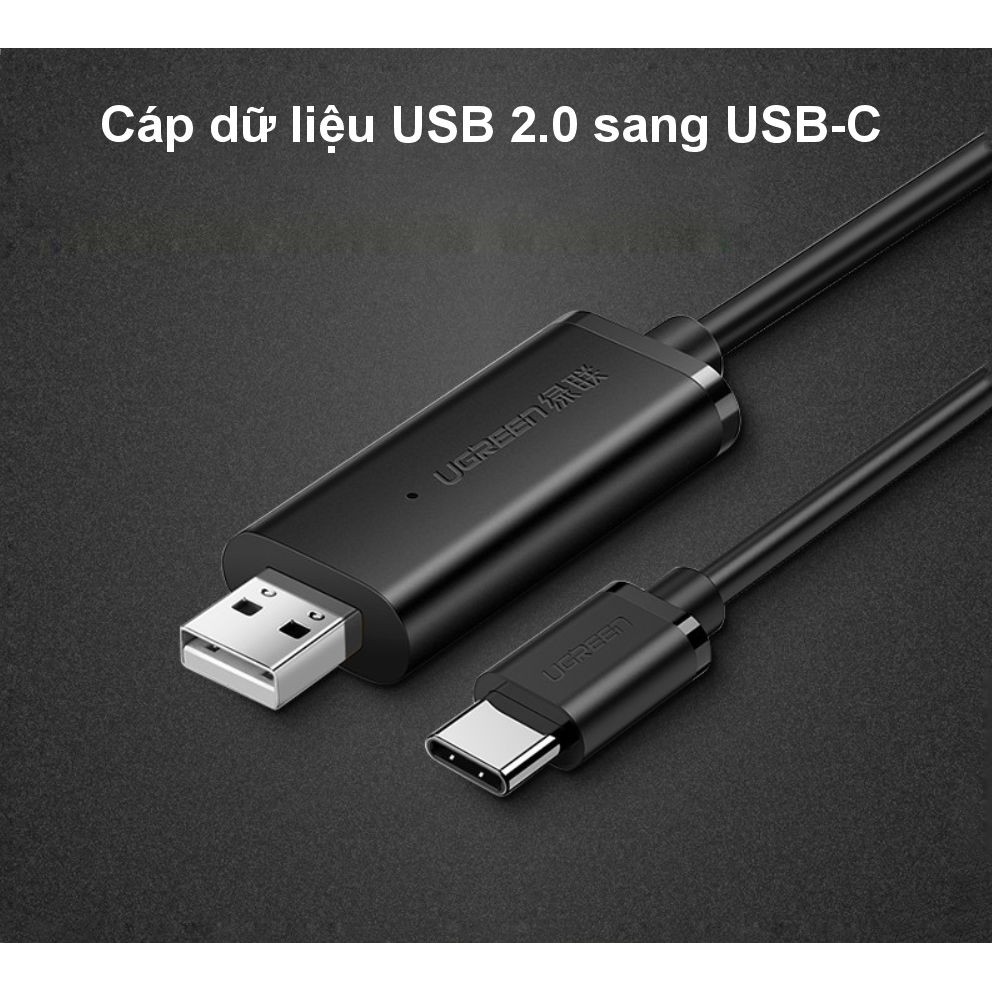 Cáp dữ liệu USB 2.0 sang USB type C tích hợp chipset dài 2m UGREEN US318 70420