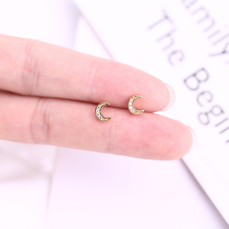 Bông Tai Mạ Vàng / Bạc Đính Đá zircon Tinh Tế Thời Trang Cho Nữ