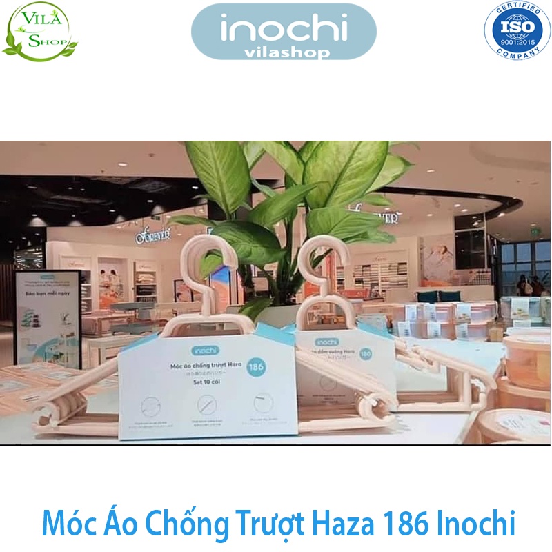 [ Set 10 ] Móc Treo Quần Áo, Móc Quần Áo Chống Trượt Hara 186, Bộ Sưu Tập Móc Quần Áo Người Lớn Nhựa Cao Cấp Inochi