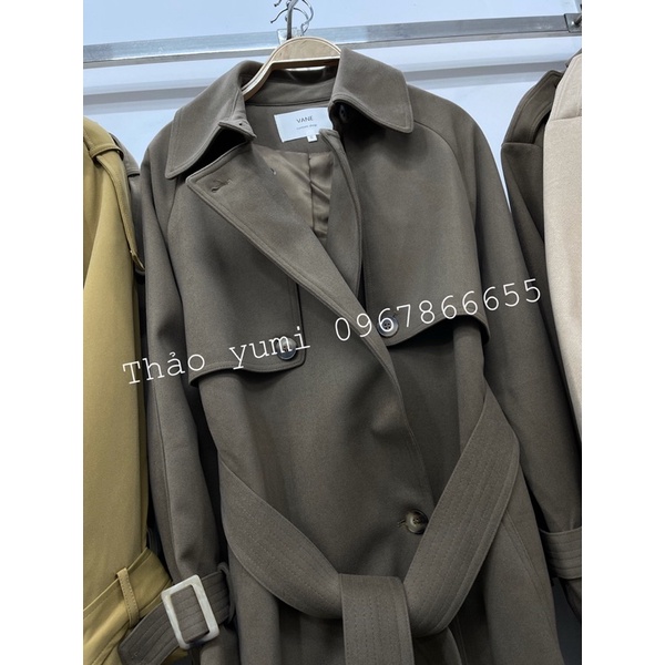 Áo khoác mangto dạ khuy tròn đai tay chuẩn hãng VANE