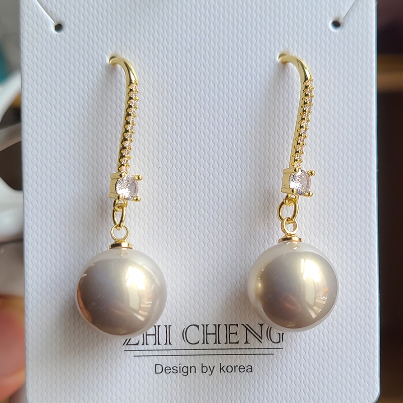 Bông Tai Thời Trang Hàn Quốc Đính Ngọc Trai Tròn Phong Cách Bohemian Cho Nữ 2021