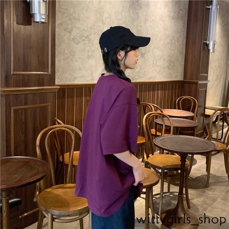 Áo Thun Nữ Ngắn Tay Cổ Tròn Form Rộng Thời Trang Hàn