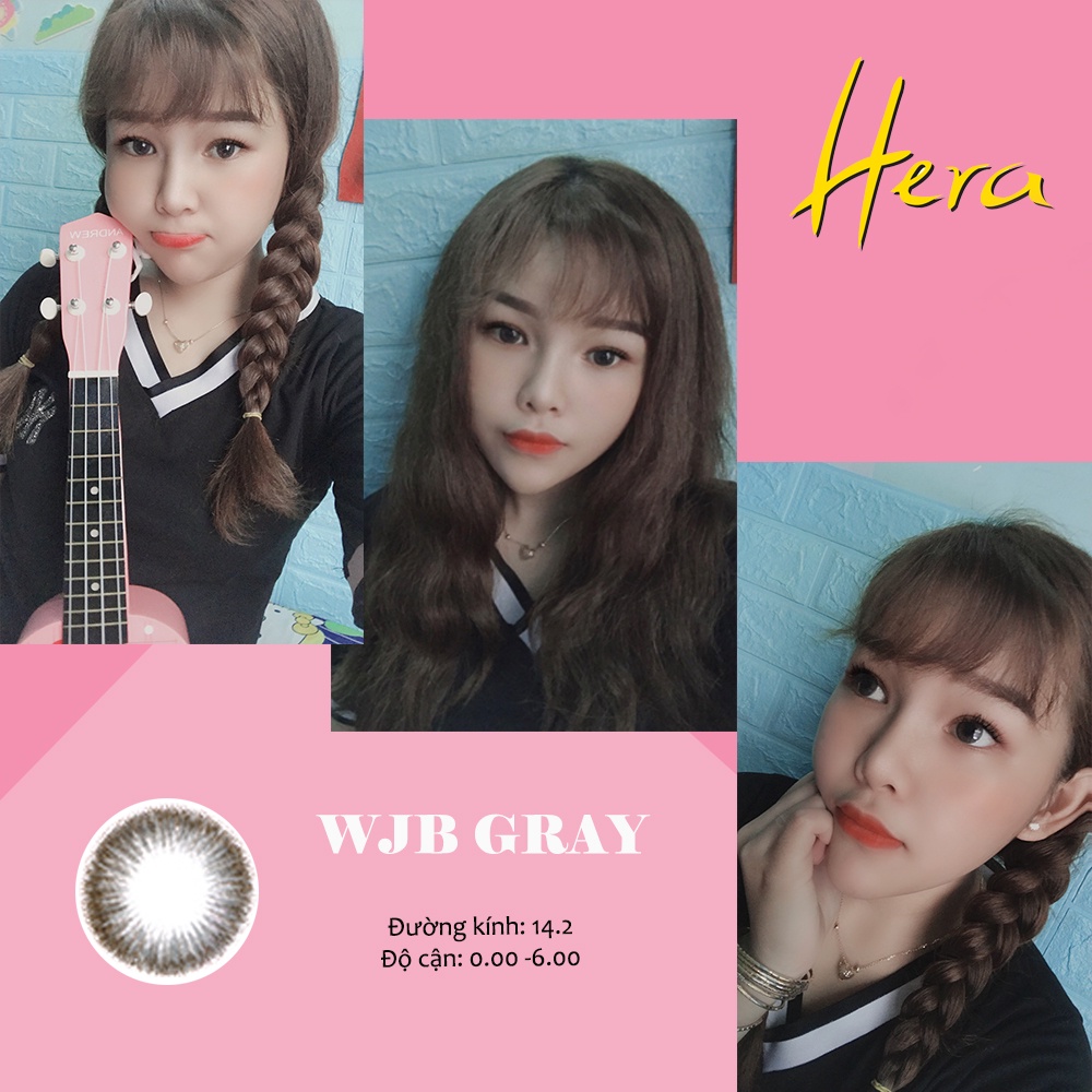 Kính Áp Tròng Hera WJB Gray Hàn Quốc Lens Xám Dia 14.2 Có Độ Cận