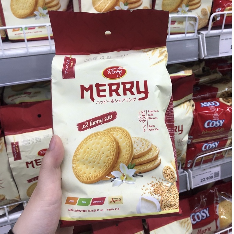 [Mã BMTTC60 giảm đến 60K đơn 50K] Bánh Quy Sữa Merry Richy 192Gram