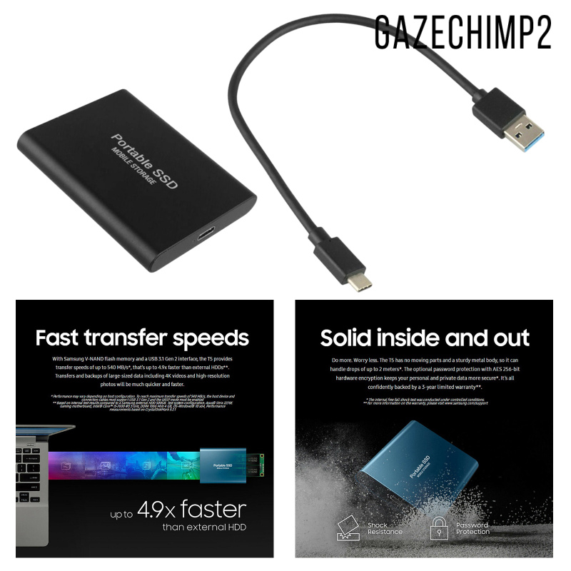 [GAZECHIMP2]Metal 2.5\" USB 3.1 Gen-1 SSD External Storage Up to 1050 MB/s