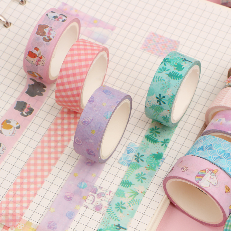 Cuộn băng keo dán trang trí kích thước 1.5cm * 5m xinh xắn tiện lợi