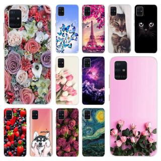 Ốp điện thoại TPU silicone dẻo chống bám dấu vân tay nhiều mẫu tùy chọn cho Samsung Galaxy A51 SM-A515F