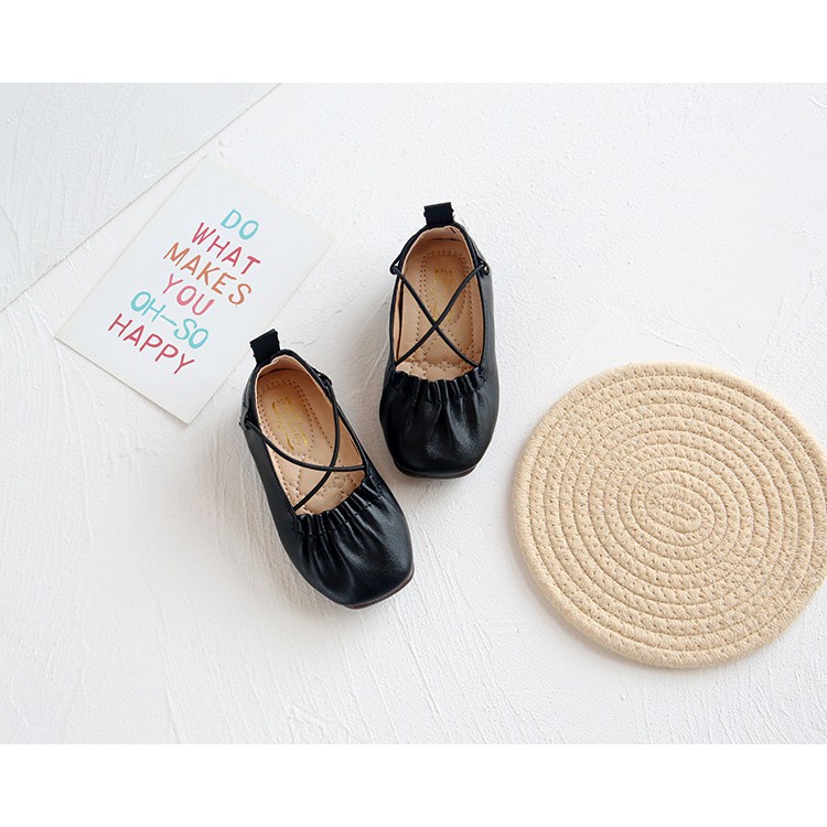 giày búp bê cho bé  giày bệt cho bé gái nhún bèo MGbaby có dây chống tuột đế êm chân  da PU mềm mùa đông he thu V369