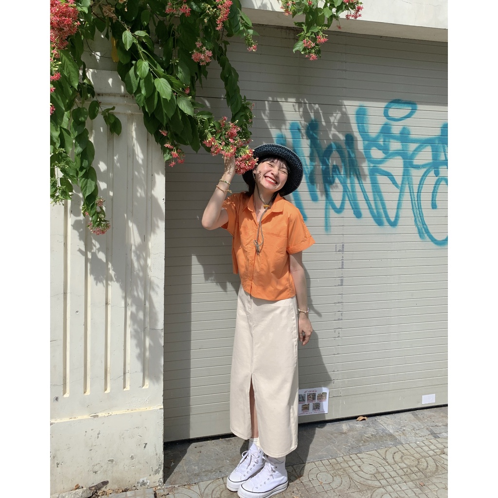 Chân váy demin ôm dáng dài MIDI DENIM SKIRT