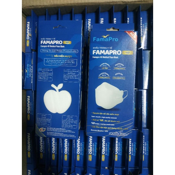 [4D, KF94 Thùng 500 cái] khẩu Trang Y tế Famapro KF94 - Hàng Chính Hãng