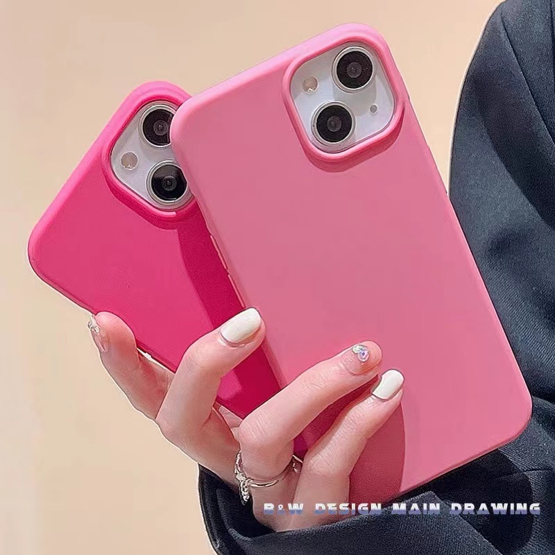 Ốp Điện Thoại Silicon Màu Hồng Đỏ Thời Trang Chống Sốc Cho iPhone 13 12 11 Pro MAX IX XS MAX XR