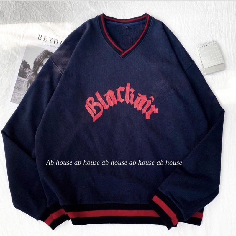 Áo Sweater BLACKAIR Phối Màu Cổ Tim Unisex (Ảnh Thật) | BigBuy360 - bigbuy360.vn