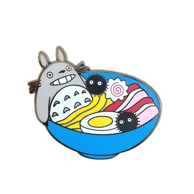 Pin cài áo Totoro tắm trong tô mì Ramen - GC273