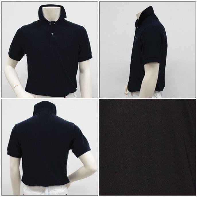 Áo thun nam có cổ ( Cổ trụ Polo ) màu đen trơn - Form rộng BIGSIZE PO01