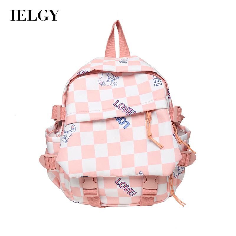 Balo IELGY in họa tiết caro dễ thương phong cách hàn quốc cho nữ