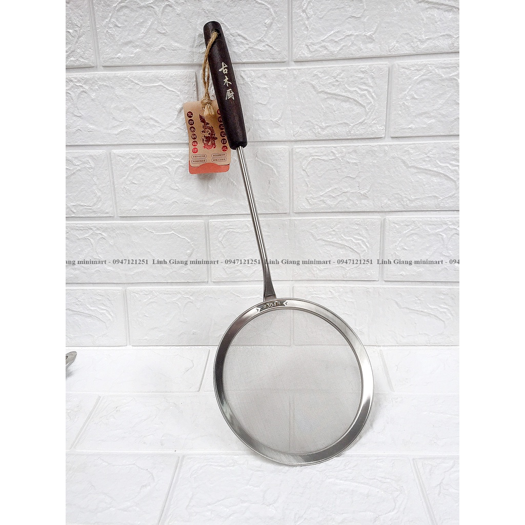 Muôi hớt bọt, dầu thừa, váng mỡ thức ăn Lưới đan mau và dày dặn Inox 304 chịu nhiêt, an toàn sức khỏe
