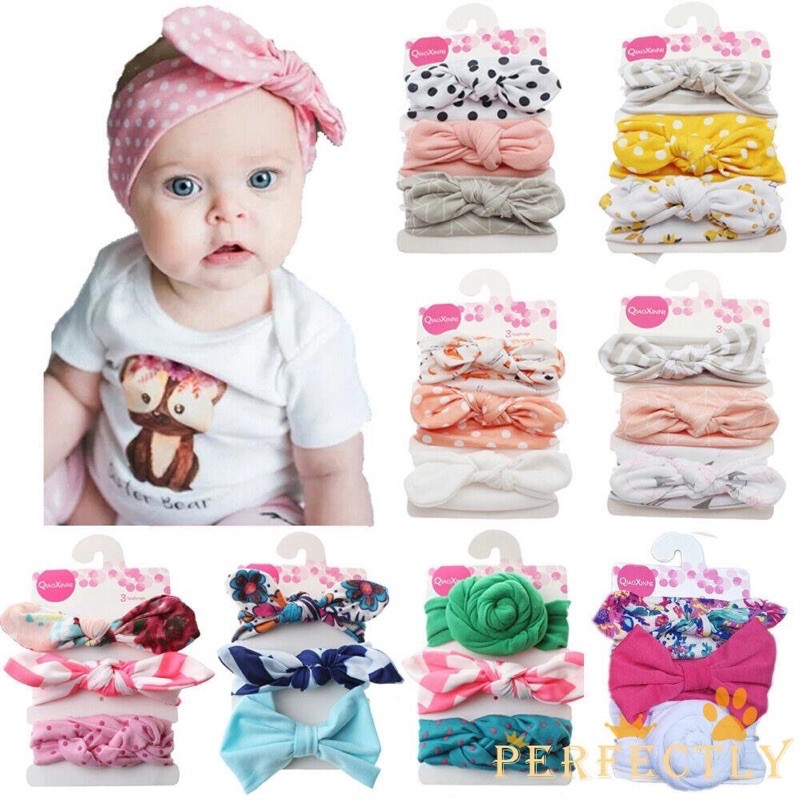 Set 3 nơ turban bé gái ( INBOX SHOP CHỌN MẪU)