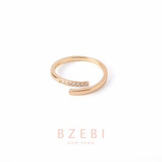Nhẫn hở mạ vàng 18k đính đá zircon 729r
