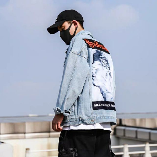 [Loại 1] Áo khoác jean nam nữ Unisex cổ điển Denim 2 màu xanh và đen hàng chuẩn shop loại 1